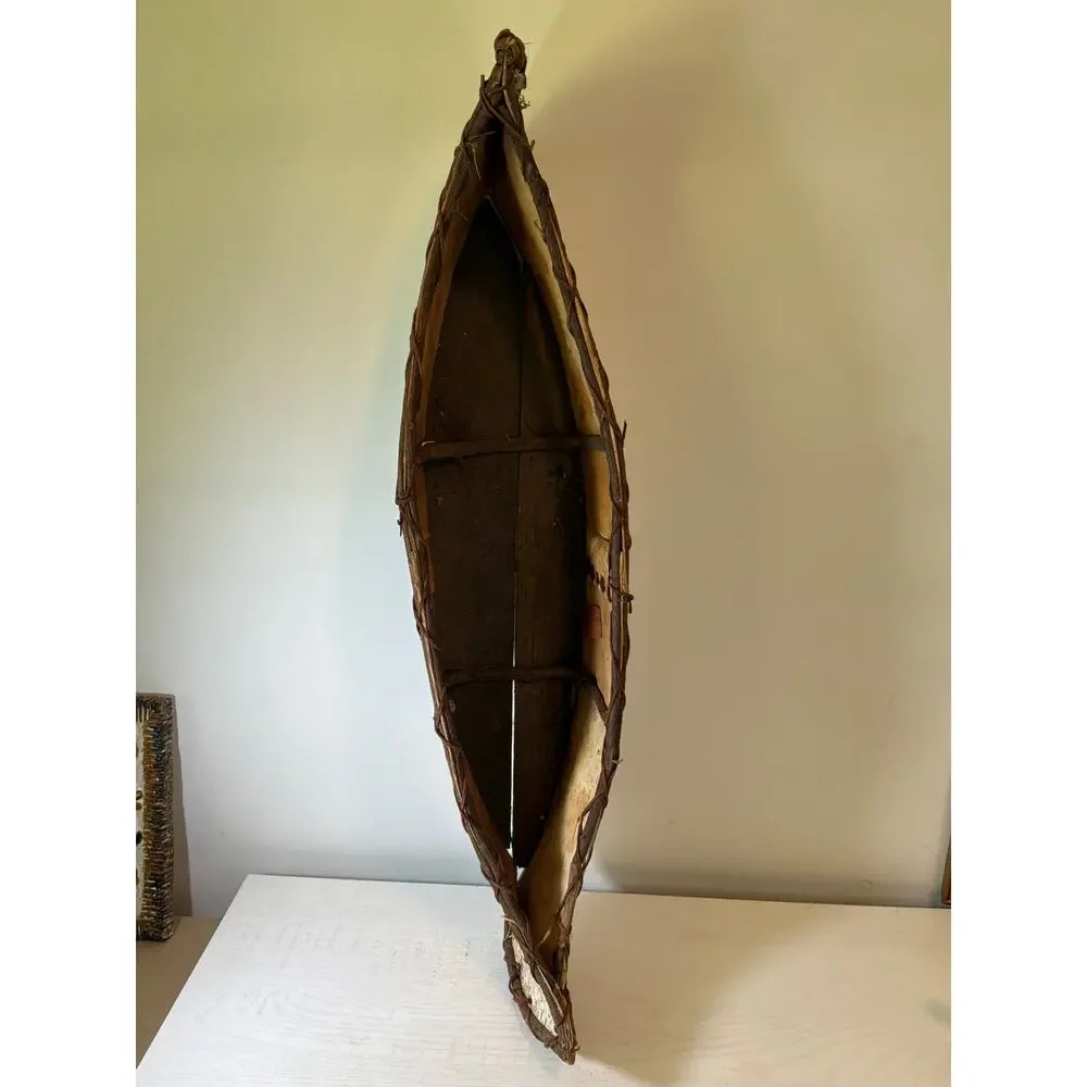 Hand Crafted American White Birch Bark Canoe 33